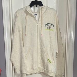 Star Wars Speckled Cream Hooded Fleece Jacket with Yoda